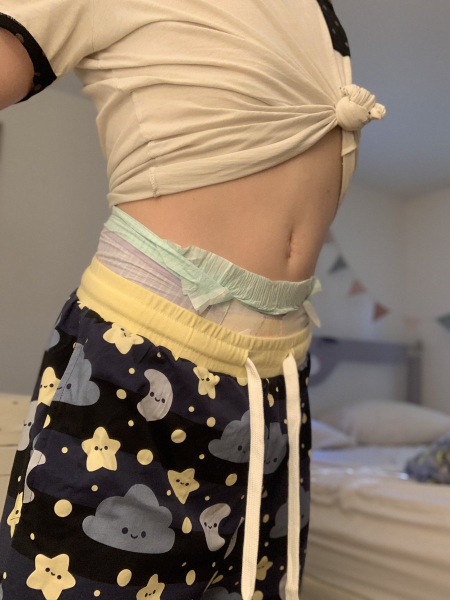 diaperedcas's tweet photo. jammie bottoms coming to @OnesieDownunder next week! i love when my diaper peeks out the top showing that babyish waistband ��

when they come out you can use my code "casper" for a discount, or you can use it now for your next order! https://t.co/sphLNQ3Iio