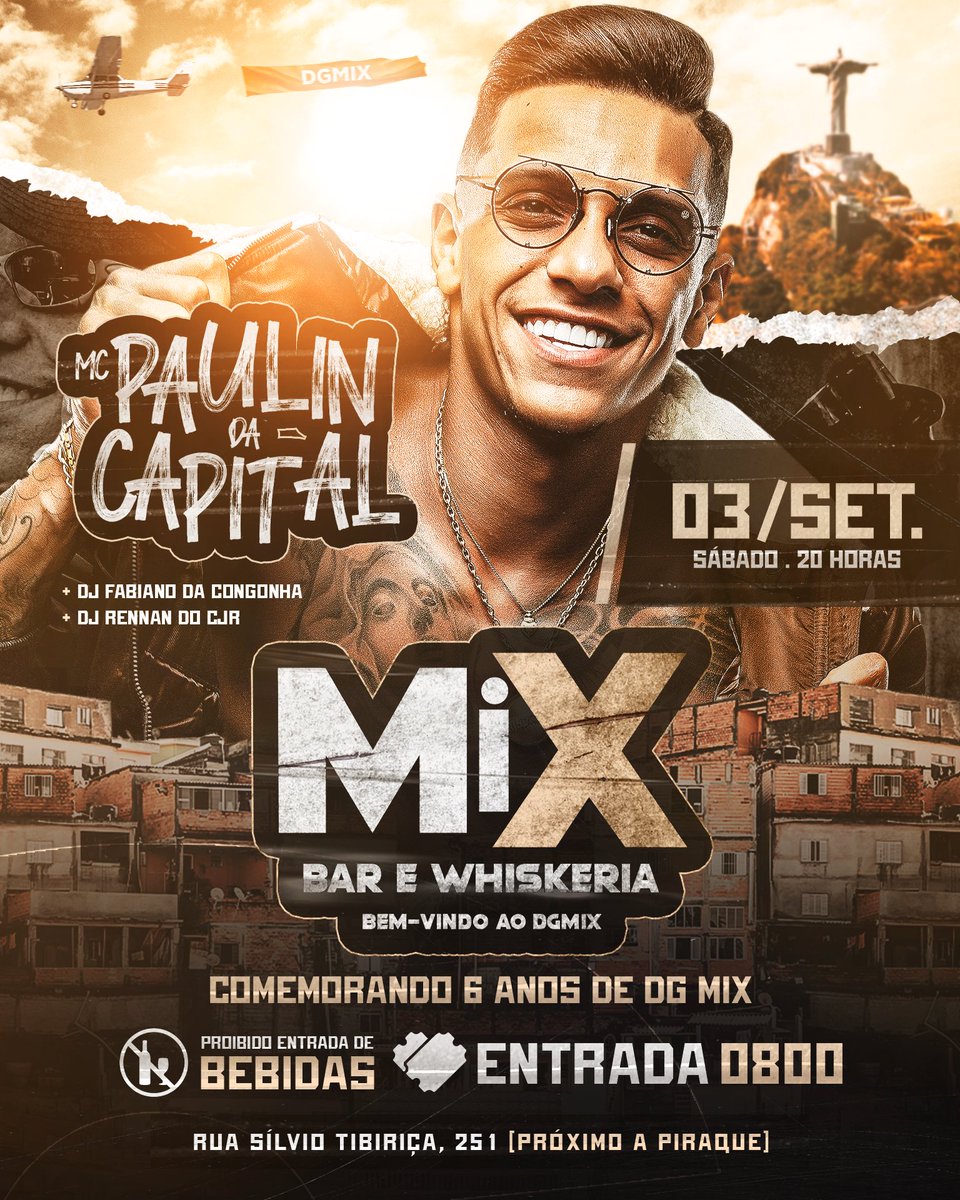 mixloungewhisk's tweet photo. Vocês estão preparados para o maior DG MIX da HISTÓRIA❓

Pela primeira vez na região PAULIN DA CAPITAL 🎙

É quando te falarem que você não vai vencer, pode ter certeza que isso tudo é mentira 🎶

Informações sobre camarotes : 
Cel - 99983-3017 // 971912653 

EXPLANA PRA GERAL https://t.co/KqASTA2vud