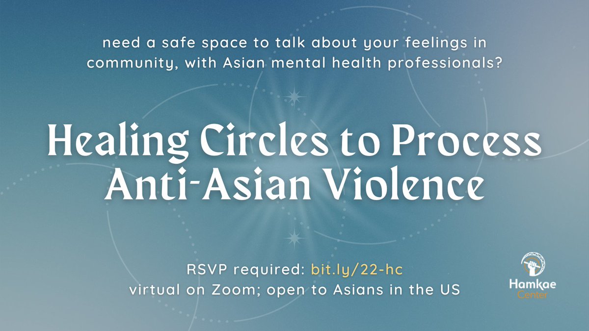 Back by popular request- we're hosting more healing circles of various topics to provide spaces for Asian Americans to lean on each other in the face of compounding crises, process old + new wounds, and start patching them up together. ❤️‍🩹 #MentalHealth
📝: docs.google.com/forms/d/e/1FAI…