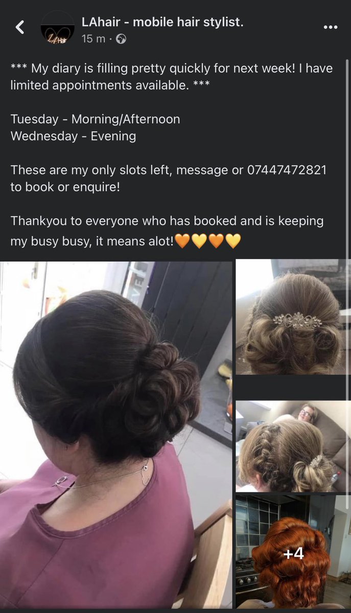 leahashurst's tweet photo. Mobile hair stylist available with appointments left throughout August 💛🧡 #wigan #wiganstylist #mobilehair #haircolour #cutandblow https://t.co/H2873vU2HU