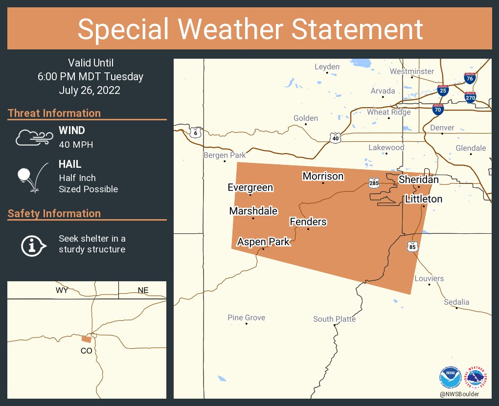 NWS Boulder on Twitter "A special weather statement has been issued