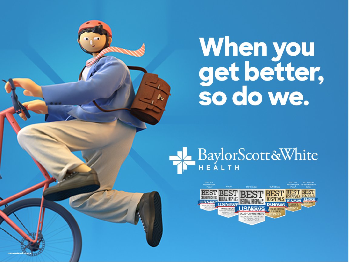 When you get better, so do we. Baylor Scott & White Health's commitment to safety, quality and improving the patient experience is affirmed today as @usnews releases its 2022-2023 '#BestHospitals' list. bit.ly/3OCKoP6