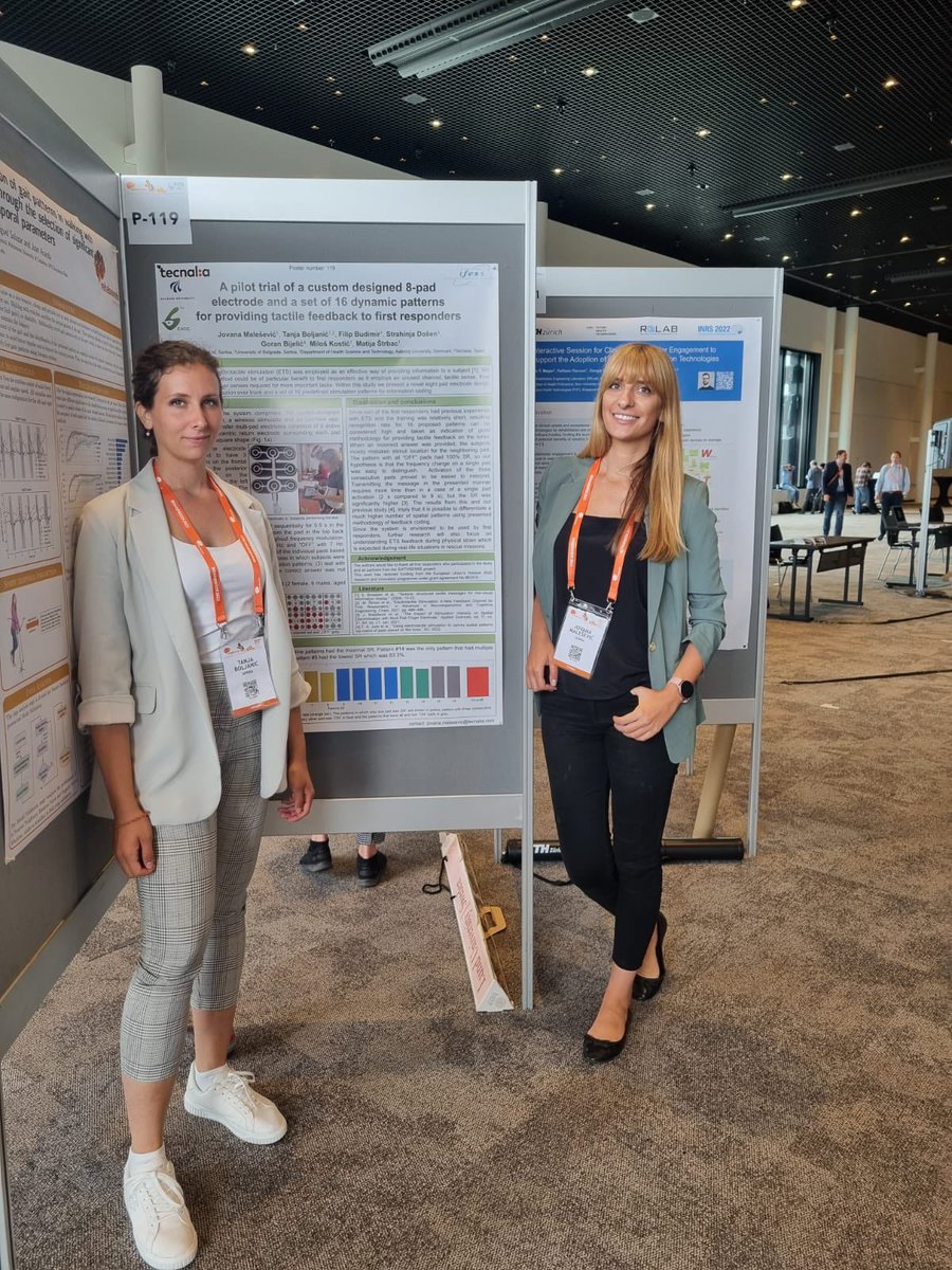 Jovana Malešević presented results from field trial in Bormio on #RehabWeek2022, Rotterdam, the Netherlands.
To get more information about <a href="/SIXTHSENSEproj/">SIXTHSENSE H2020 project</a> project results, new electrodes and ETS messages coding visit Jovana and Tanja at   poster area (poster 119).
