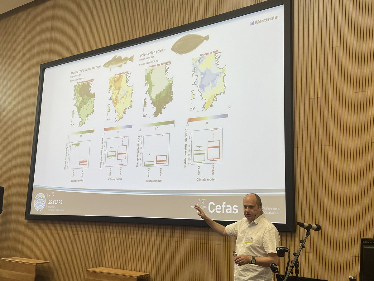 fsbi_symposium's tweet photo. Well, what a day - started with an authoritative overview of the impacts of warming on fish and fisheries by @johnkpinnegar, and ended with a pub quiz. In between, so much amazing #fishsci not only in the formal sessions but everywhere you looked on campus. And so many smiles…😊 https://t.co/zJ8B2yqd64