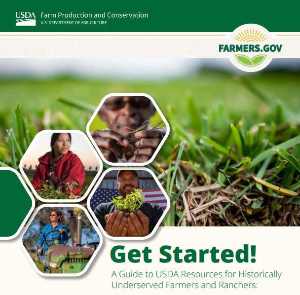 FarmersGov's tweet photo. Check out our NEW GUIDE for Historically Underserved Farmers and Ranchers. This guide can help you get started with USDA. From farm loans to crop insurance, and conservation programs to disaster assistance, we're here to support you and your operation: https://t.co/G9a9xT282z. https://t.co/H3rcUGKH96