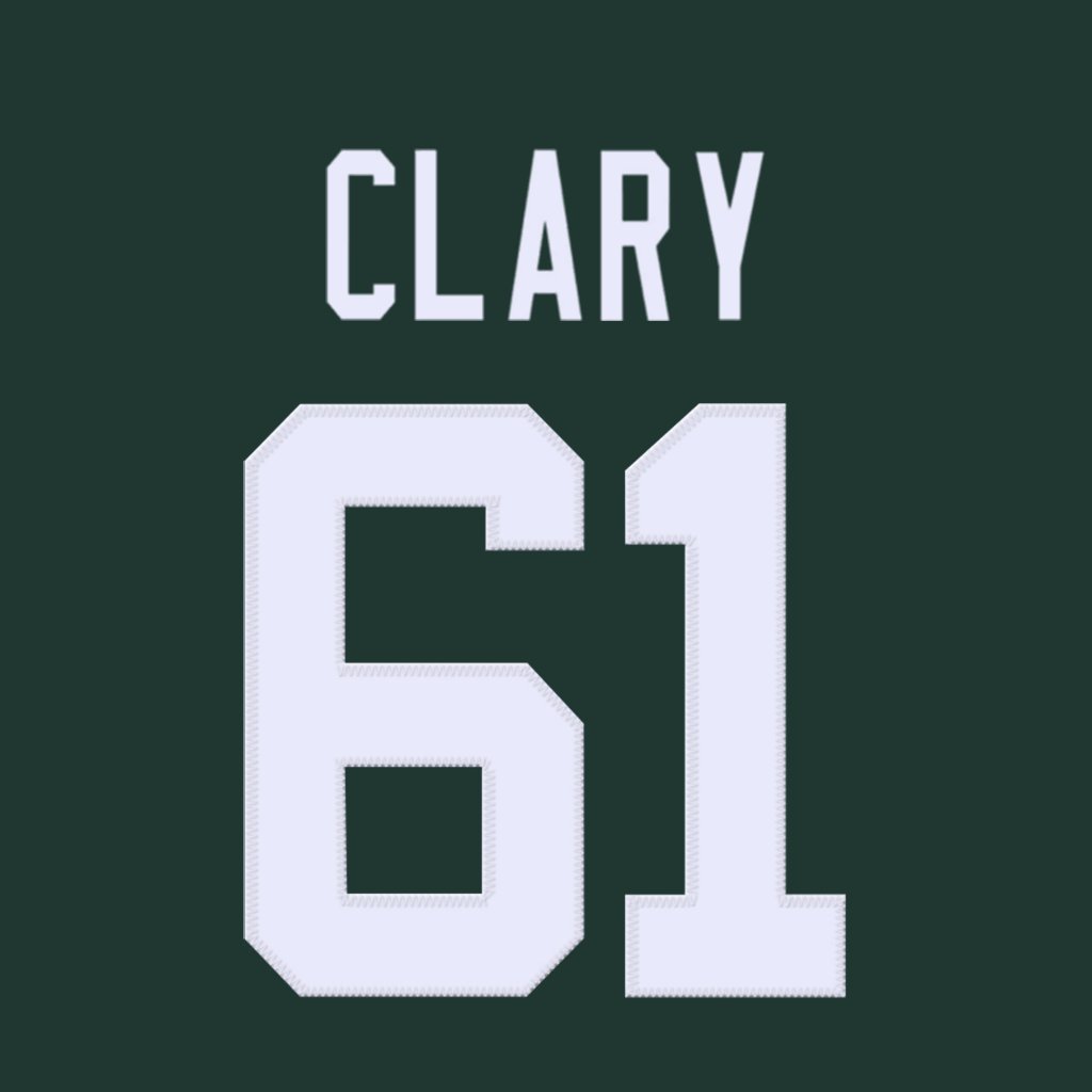 nfl_jersey_num's tweet photo. Green Bay Packers C Ty Clary (@ty_clary) is wearing number 61. #GoPackGo https://t.co/5qIJof2Dlu