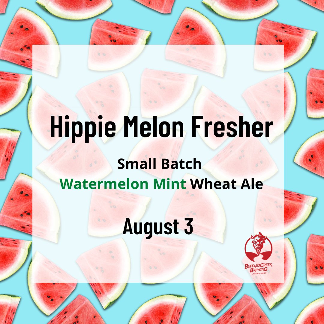 Watermelon mint wheat ale? You bet! Next Weds 8/3 is one of our fave holidays: #NationalWatermelonDay. This year we're switching it up by adding a little minty touch to this fan favorite. 

Small batch brews: limited quantities and they tend to sell out in 1-2 days. #craftbeer