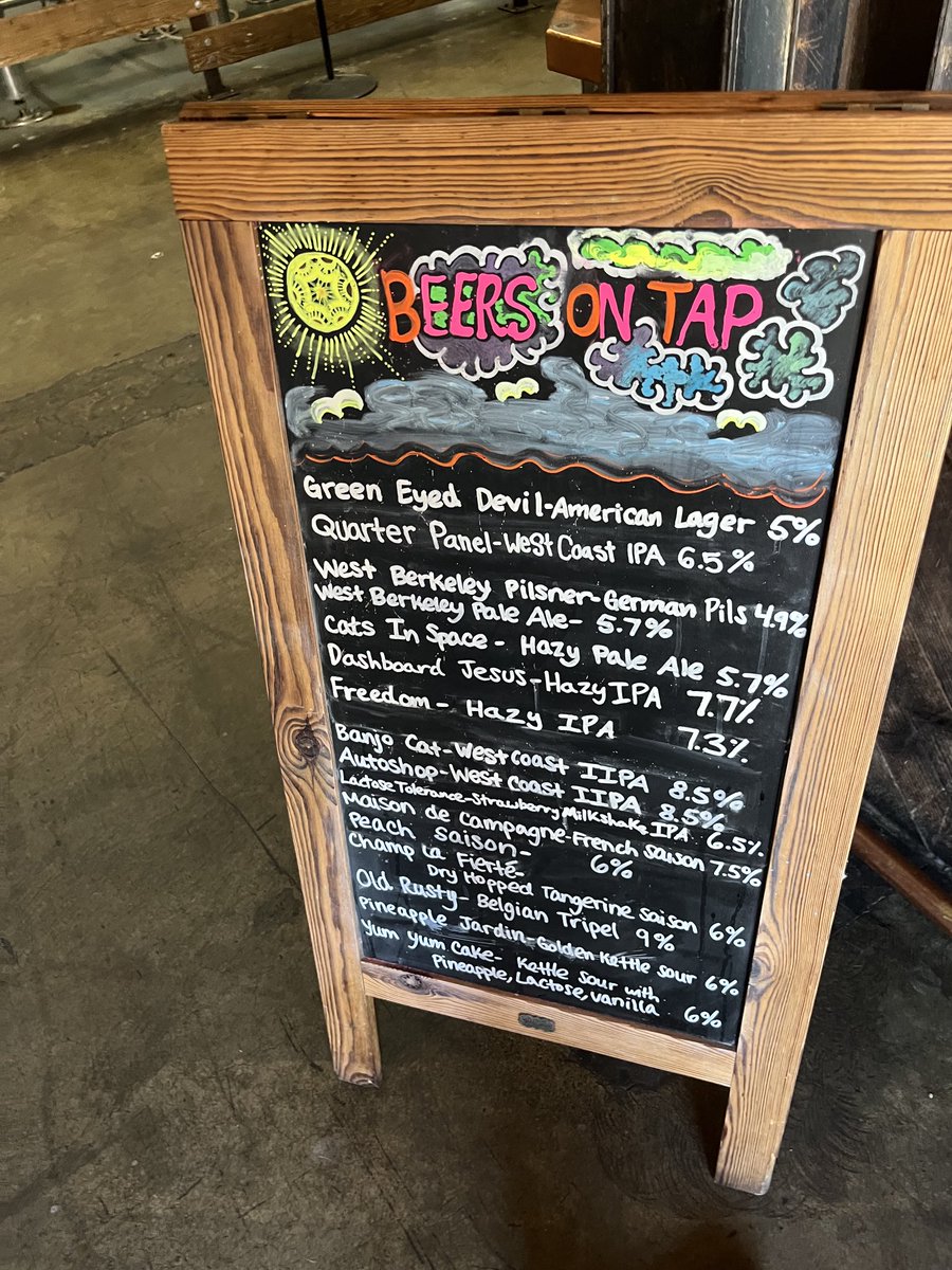 monkey94530's tweet image. Beers on tap at ⁦@Gilman_Brewing⁩