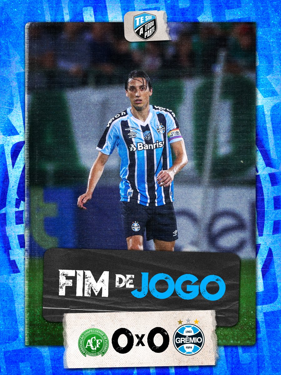 Gremio's tweet photo. Fim de jogo: #Chapecoense 0x0 Grêmio
Com um jogador a menos desde a primeira etapa, empatamos com a Chapecoense fora de casa. Nosso próximo compromisso será contra o Guarani, em Campinas/SP.
🇪🇪 #CHAxGRE #Brasileirão2022 #TeSigoATodaParte https://t.co/FBM4nVCglb