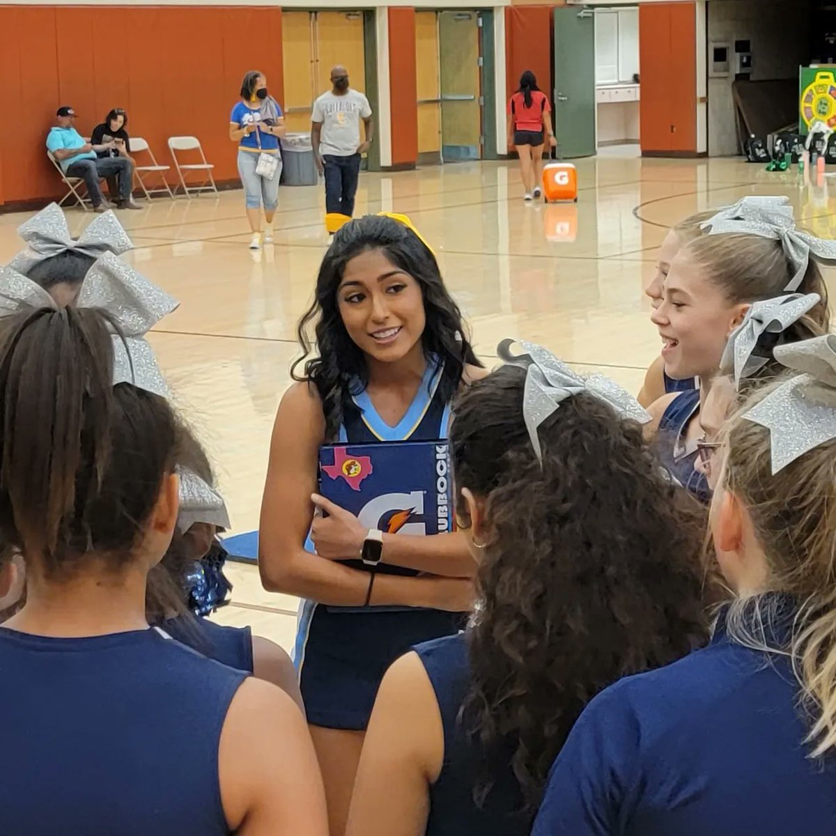 swankymomma's tweet photo. Got to go see my @morgan_skye_24 in her element as a UCA STAFFER at UT 🤘 Cheer Camp today! What made it more special was that my friend Athena and my Sophia took the time to ride up with me to support Morgie and her passion! ❤️ 

#UCAmom #friendssupportingfriends https://t.co/PNCFgFR6PL