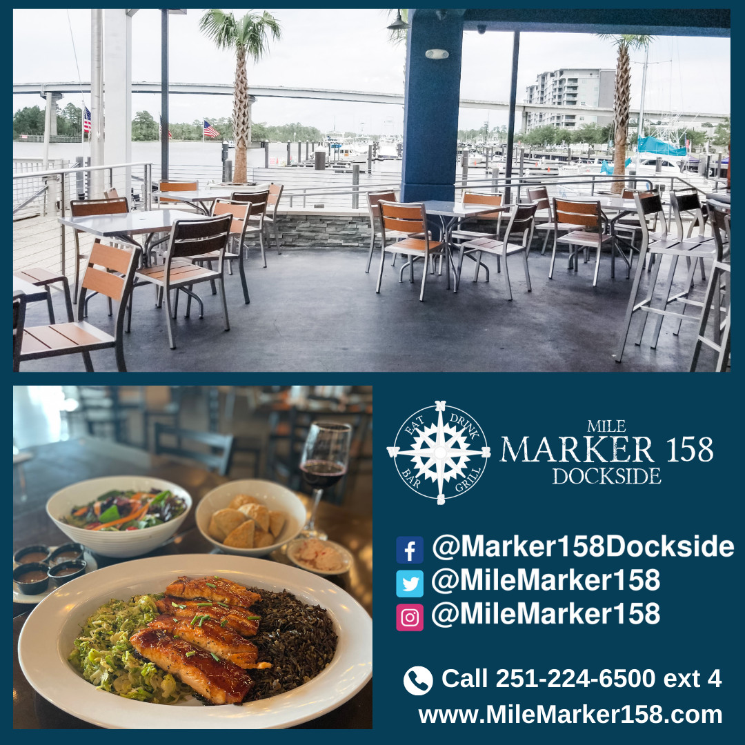 MileMarker158's tweet photo. Nothing says "Vacation" like waterfront dining, delicious cocktails &amp; food that will almost make you want to lick your plate clean.
.
Located at the Wharf near Springhill Suites. 
.
#milemarker158 #dockside #wharf #orangebeachalabama #waterfrontdining #lunch #dinner #happyhour https://t.co/gxkNYwe5J3