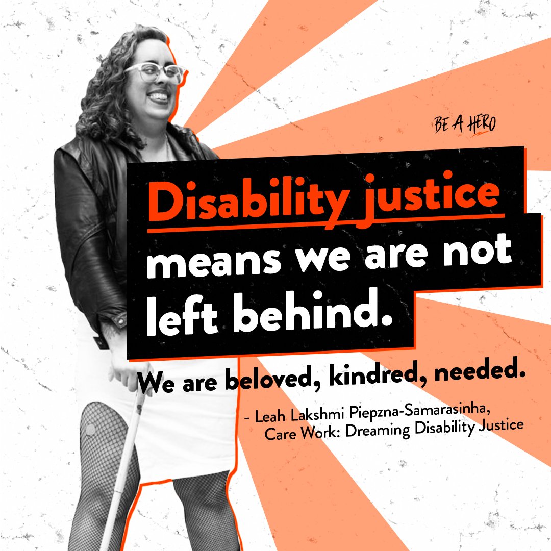 Today and every day, we remember that as <a href="/thellpsx/">Leah Lakshmi Piepzna-Samarasinha</a> says, disability justice means we are not left behind. 

Disabled people are beloved, we are needed, we will always be.

#ADA32