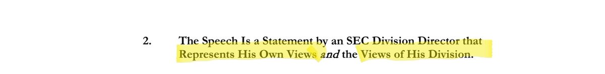 #XRP #XRPCommunity
Judge Torres is going to eat them alive over this.
HOW can the speech be Hinmans personal views AND the views of his Division.
No such disclaimer was given prior to the speech.
The SEC is struggling hard. It really is a disgraceful filing. https://t.co/tDofjFHOq3 https://t.co/lUJiLFaXXX