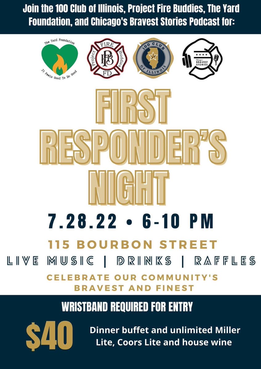 Join <a href="/100ClubIllinois/">100ClubOfIllinois</a>, <a href="/ChicagosBravest/">Chicago's Bravest Stories Podcast</a> and others for this 
awesome  event.

Get your tickets here:
chicagosbraveststories.com/podcast-store/…