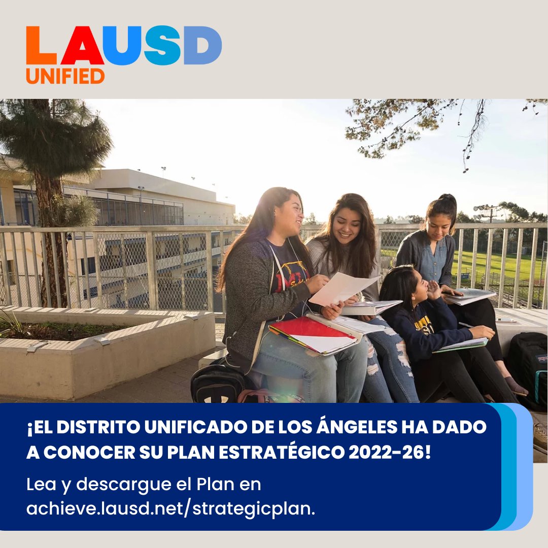 LASchools's tweet photo. .@LASchools has unveiled our 2022-26 Strategic Plan! Read and download the Plan at https://t.co/xyKyvhFTRS.
-
¡@LASchools dio a conocer nuestro Plan Estratégico 2022-26! Lea y descargue el Plan en https://t.co/xyKyvhFTRS. https://t.co/tAtZP71Fmh