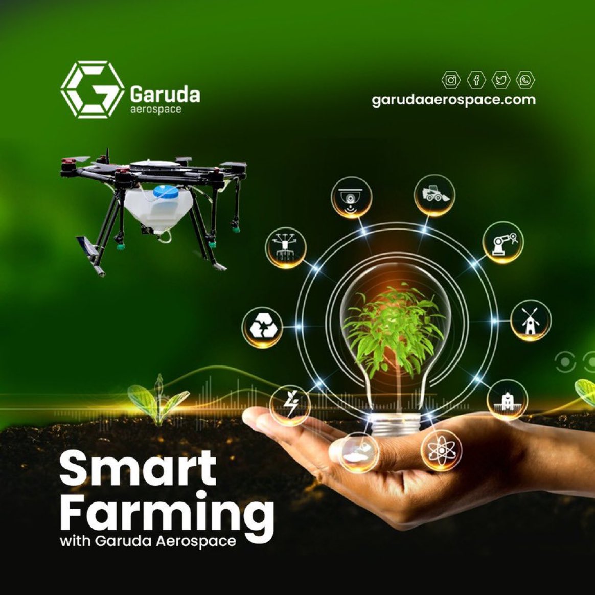 Precision agriculture with drone technology is the future.

As smart agriculture evolves, #GarudaAerospace continues to create innovative solutions for streamlining the farming and livestock industry. 

Our drones can serve as the proverbial ‘eye in the sky’ for farmers.