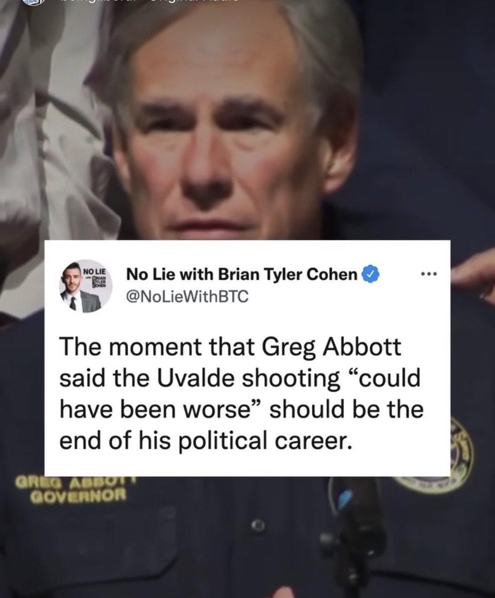 Brandonniceman1's tweet photo. @BetoORourke Let’s never forget about what abbott said about the ASSASSINATION of 19 - 10 yr olds. https://t.co/aAZRwDsMt2