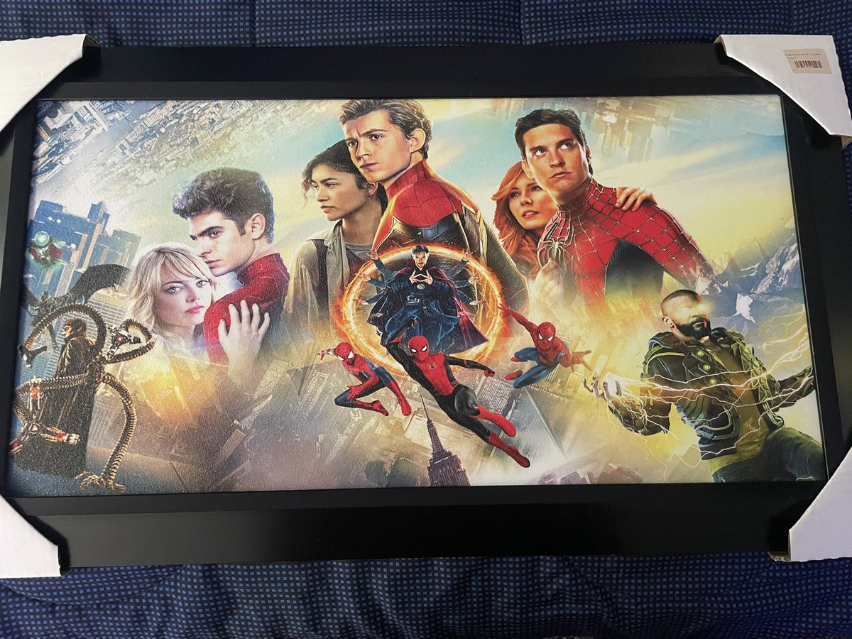 zendayacentral's tweet photo. Just got this beautiful masterpiece for the room. 
#BestOfTheBest #Spiderman 

@TomHolland1996 @Zendaya @TobeyMaguire @kirstendunst https://t.co/hmqMlQmfvT