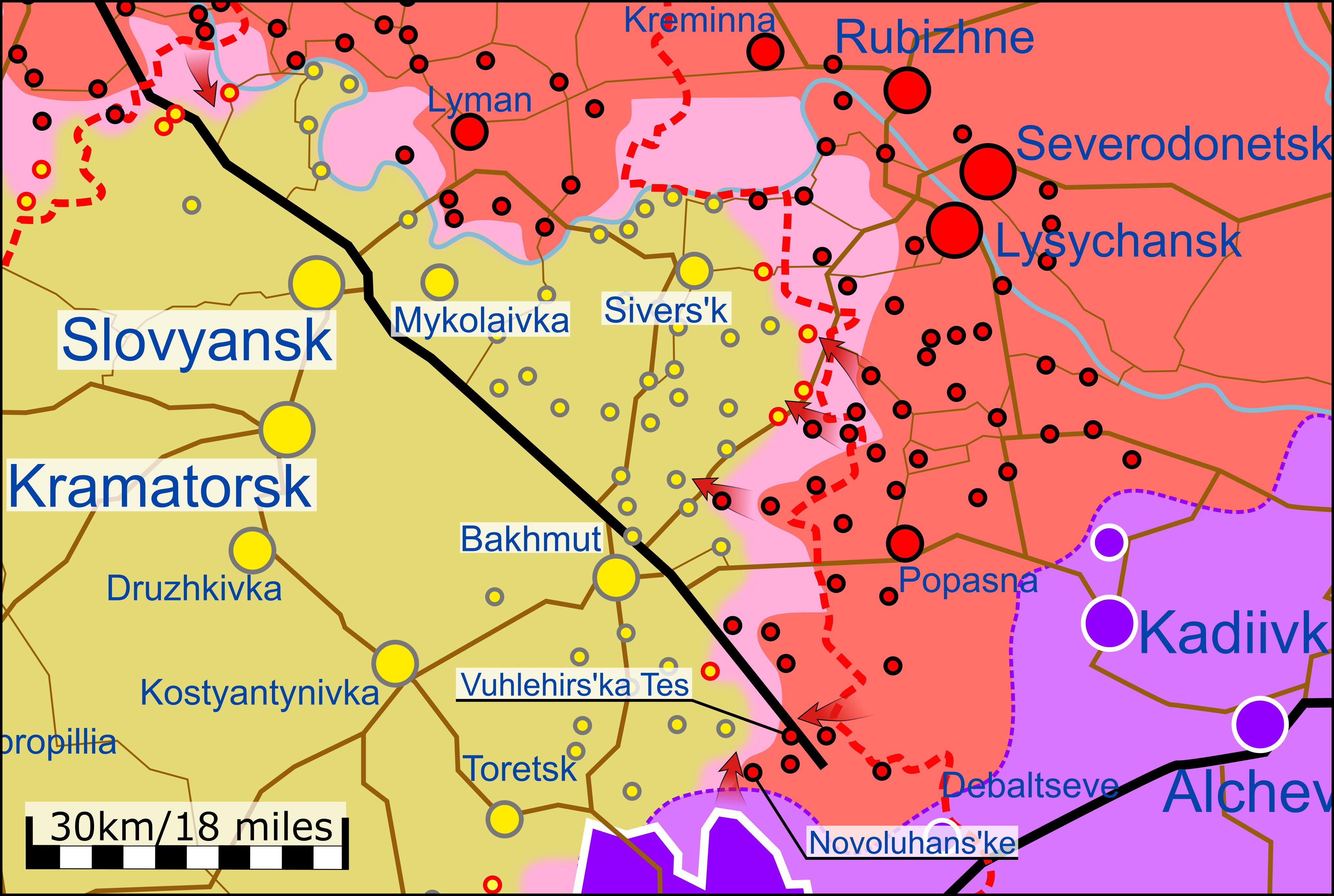 Карта боевых действий на Украине 