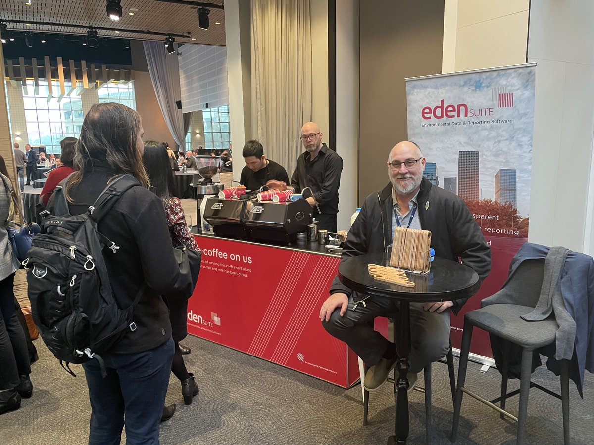 intelligentpw's tweet photo. The Forefront Events #ESG Summit VIC has kicked off! Our #EdenSuite team are stationed for a big day of talks about social responsibility and #sustainability practices.

Come enjoy a coffee on us, and a chat about all things environmental data and reporting between sessions. 📊 https://t.co/eFTGi2ALIt