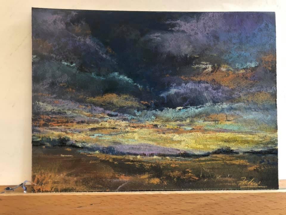 Fahmikhan's tweet photo. So … too much obsession with skies maybe?? #nftcommunity #NFTartist #softpasteldrawing https://t.co/QUOWNu4lL4