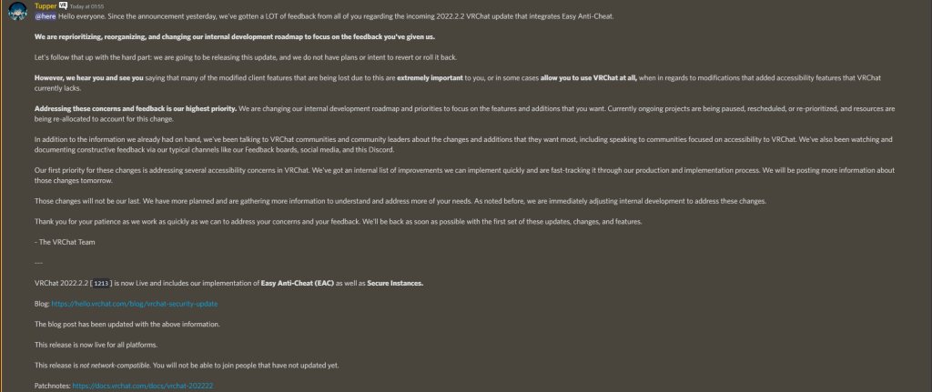 NeonJavaPythonA's tweet photo. g fucking g vrchat dev team, you just killed your game, welp, you had a good run (except from your dev team) this is like the ultimate middle finger in gaming history, anyways...
#RIPVrChat #VRChat https://t.co/bsTjlXBNbs