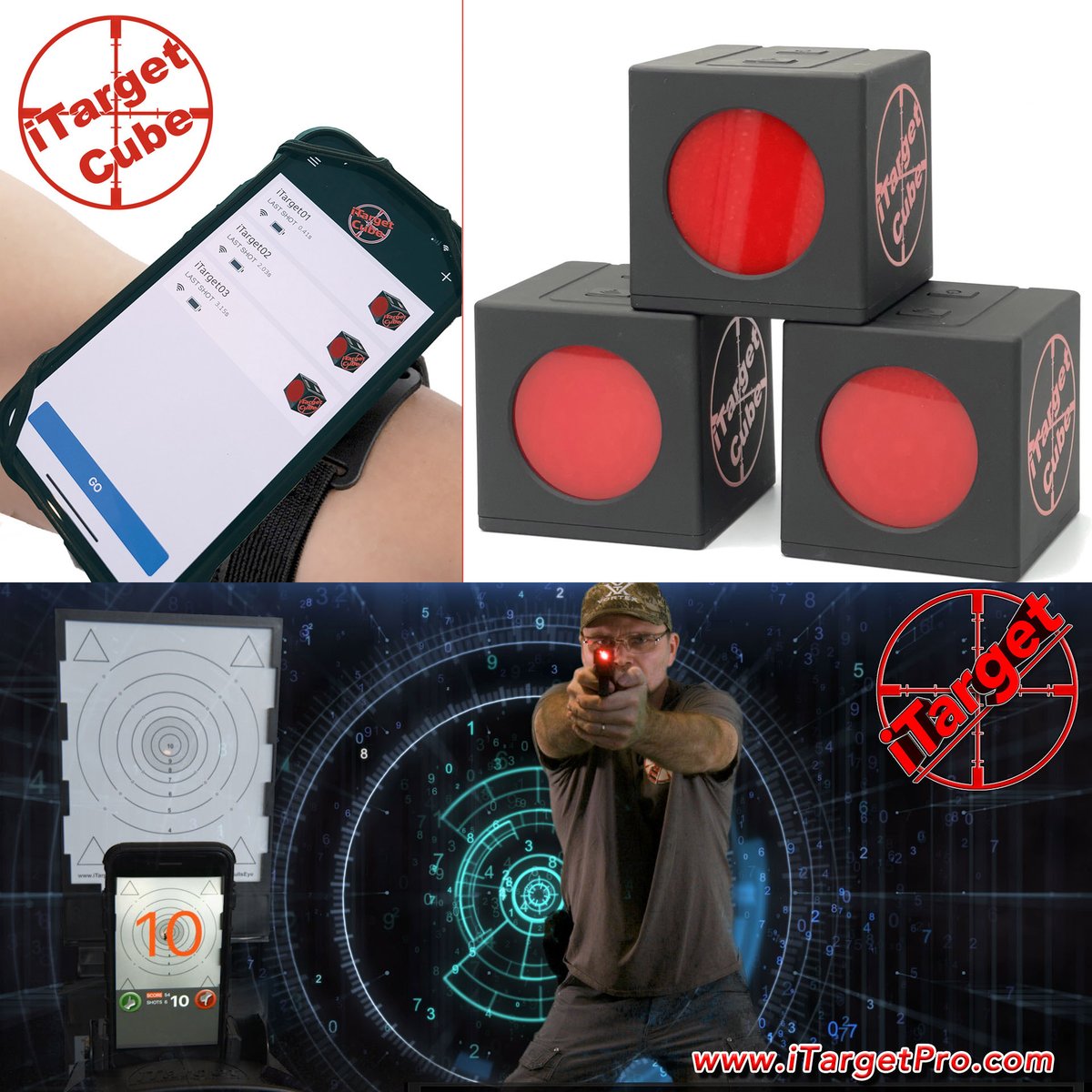 iTargetPro's tweet photo. The iTarget cube is the next generation of home firearm training devices. Using a laser bullet in your gun, you can place multiple iTarget cubes throughout your home or training facility and control them all with the iTarget Cube app. #NRA #Glock #2ndAmendment #iTarget https://t.co/8s1gy08u37