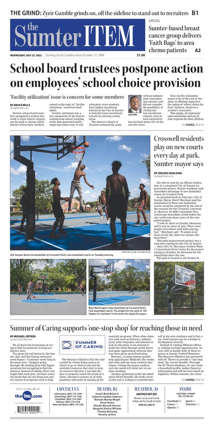 Tomorrow's newspaper is a slam dunk on local coverage 🏀 Check out the Wednesday E-Paper now.

theitem.com/stories/wednes…