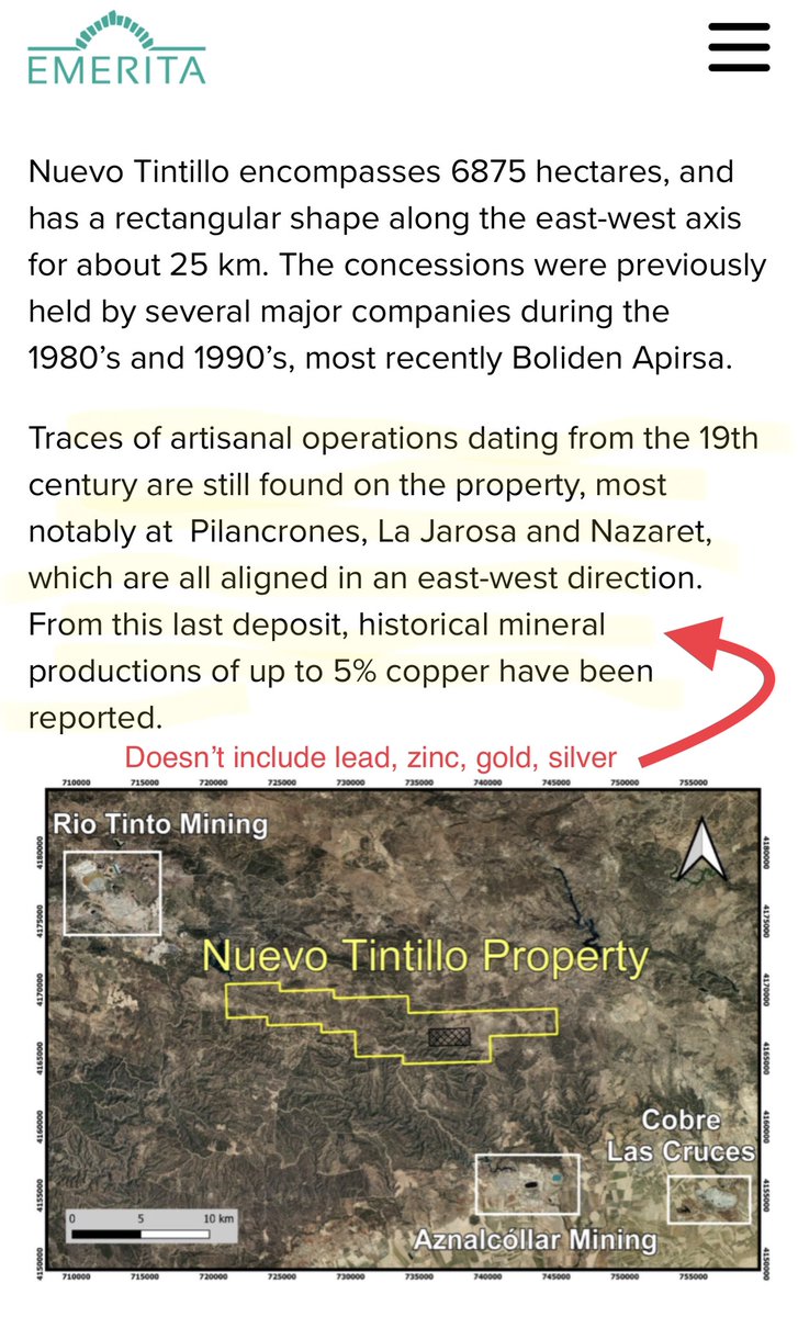 drjimjonesceo's tweet photo. .@EmeritaRes $emo.v $emotf continue to average up. The IBW properties are worth multiples of current share price. Cashed up +$20 million in treasury, 8 drills turning, assays pending, Aznalcóllar court date pending, Neuvo Tintillo drilling in q4, 3rd largest land holder in belt. https://t.co/eSJCXh8F83