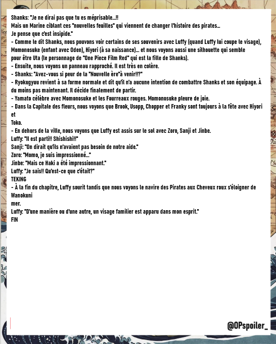 OPspoiler_'s tweet photo. #ONEPIECE1055 

🚨 RESUME COMPLET DU CHAPITRE DISPO 🔥 https://t.co/yiH8BbrKEF