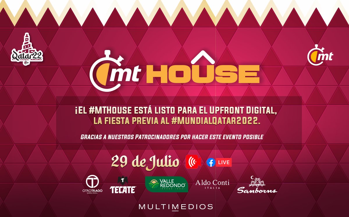 mediotiempo's tweet image. Síguenos a través de nuestras Redes Sociales y no te pierdas los FBLive y YTLive que llevaremos a cabo para que conozcas las acciones que tendremos para todos los Partidos del Tri en #Qatar #MTHouse

#OtrotragoBarramovil
@aldoContiItalia
@CervezaTecate