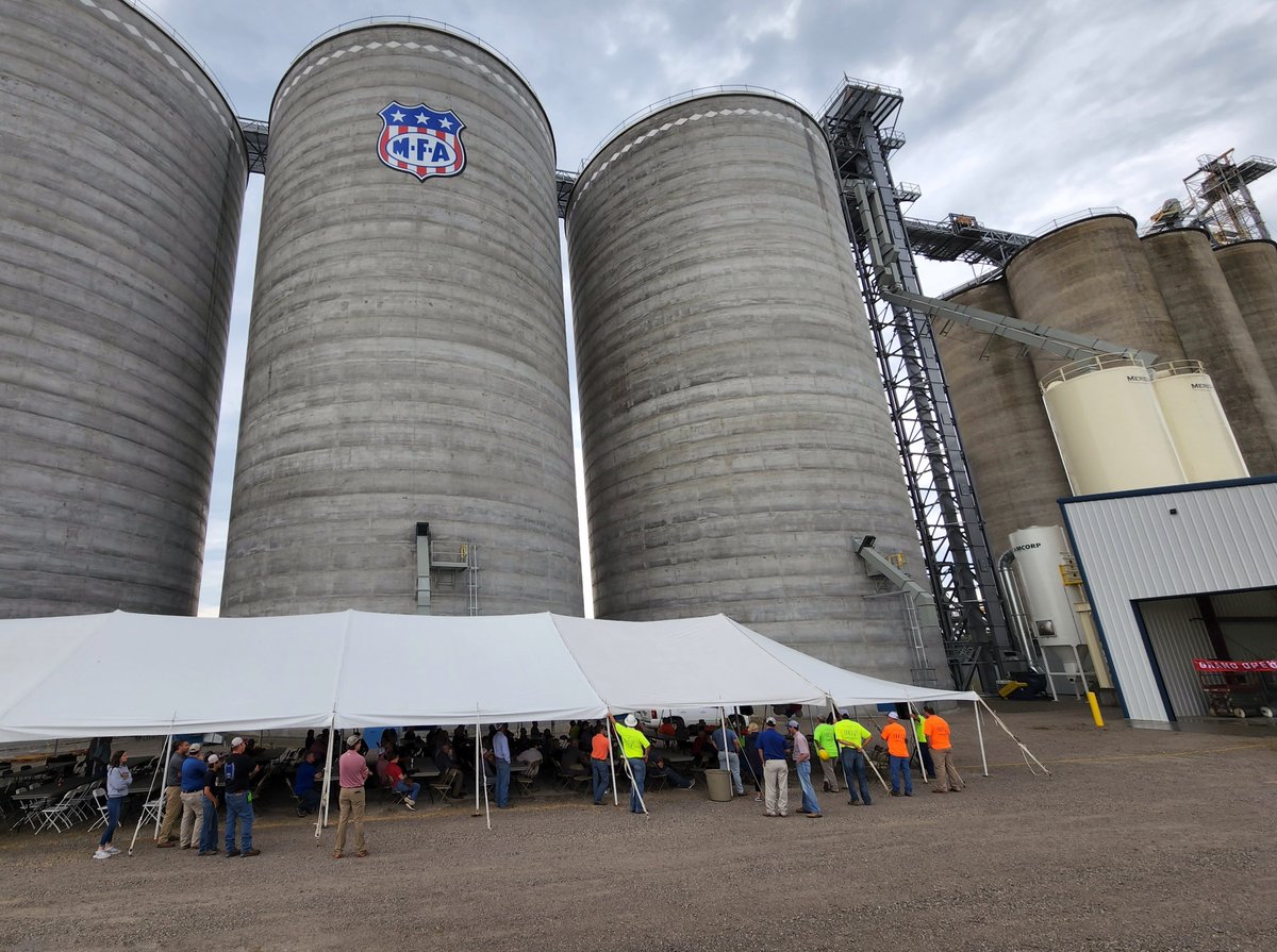 A little rain made a good day better. West Central Agri Services cut the ribbon on updates to its rail facility at Adrian, Mo. The rebuild features expanded capacity and increased throughput speeds. Area farmers' grain heads from this facility to terminal markets to the south.