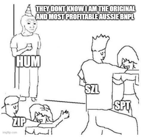 This BNPL rally... $SPT $ZIP $SZL $HUM