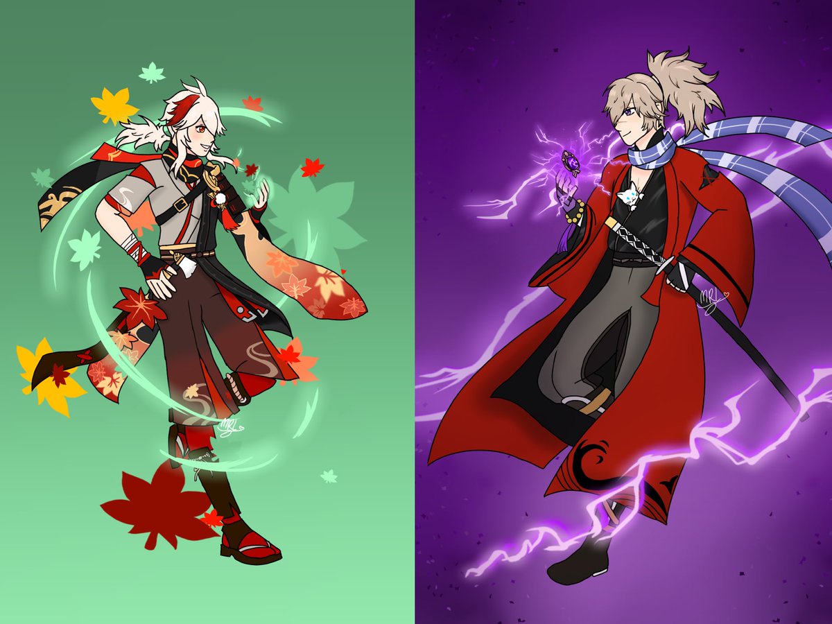 mahala_wolfe's tweet photo. Finished Kazuha! The #tomozuha set is done! Love how they look together. Together as they should be. #kazuha #tomo #GenshinImpact #tomokazu #kazuhasfriend #KaedeharaKazuha https://t.co/6DcRsne4ER