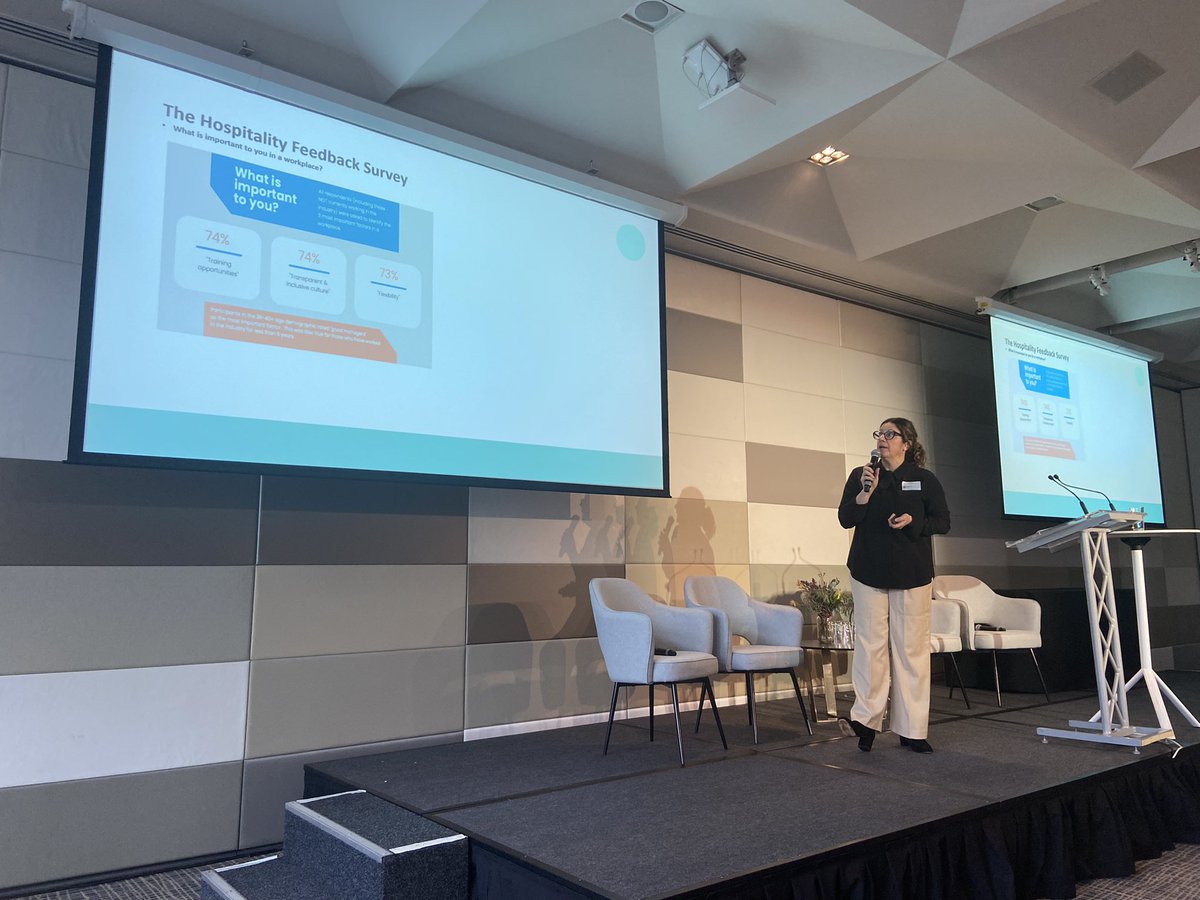 “Our survey has shown the positives in a career in hospitality; 78% like the flexible hours, 76% like the work life balance.”

However, 71% said their managers attitudes were outdated.” Melinda Gashi, on the ‘Attitudes to a career in hospitality for #HospoFutureForum