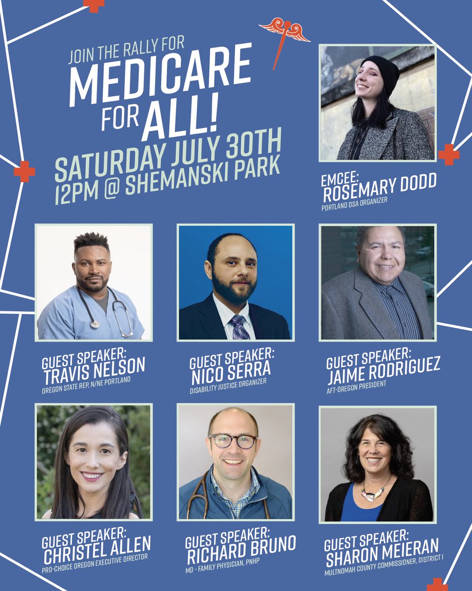 THIS SATURDAY! 🩺👩‍⚕️🩻 Come rally with us in Shemanski Park downtown PDX at 12pm! We have a great lineup of guest speakers and performances from the Raging Grannies and smilepile! #m4a #MedicareForAll #HealthcareIsAHumanRight #m4apdx