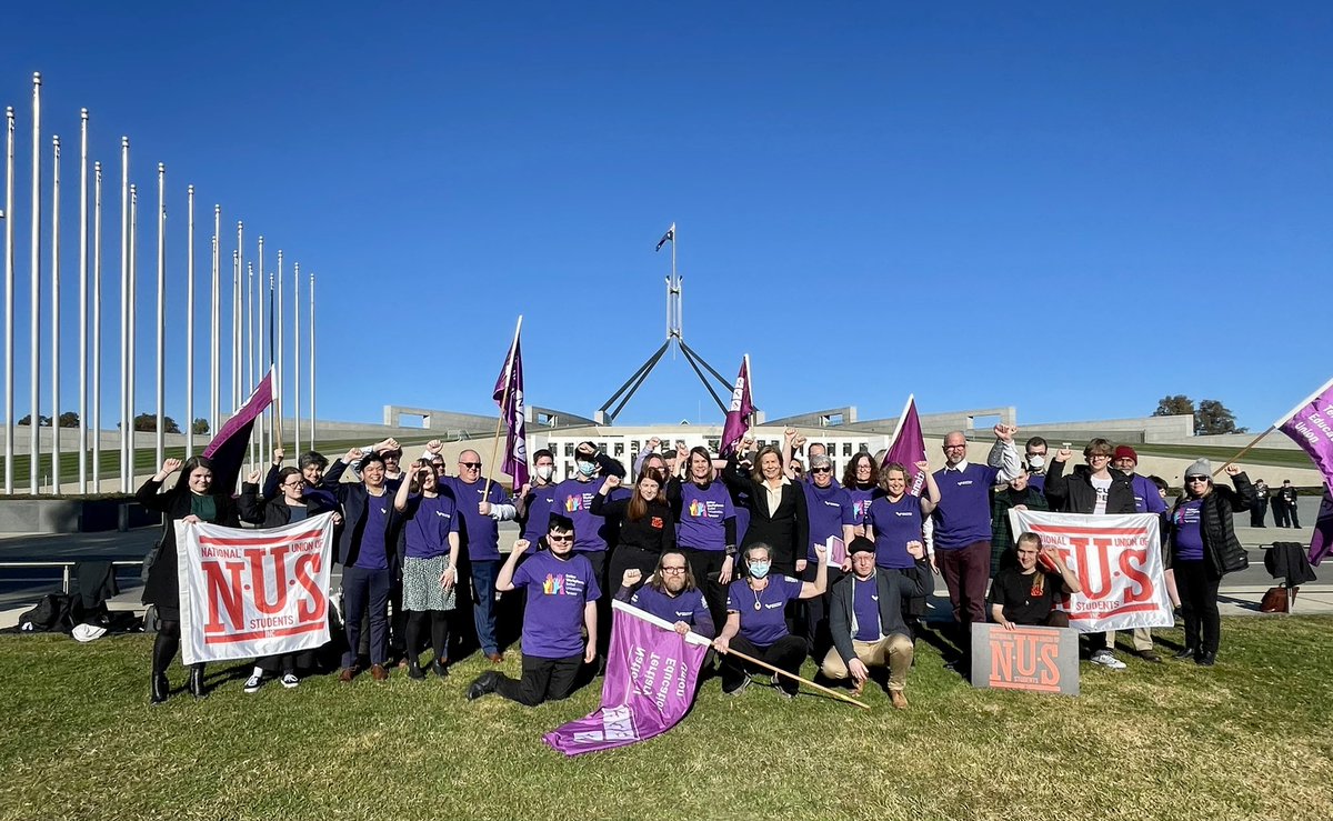 NTEUnion's tweet photo. Fantastic to have the support of @MicheleONeilAU and the mighty @unionsaustralia as we push for reforms to stop rampant casualisation in Australian universities, create secure jobs and #betterunis https://t.co/IfrymvkVll