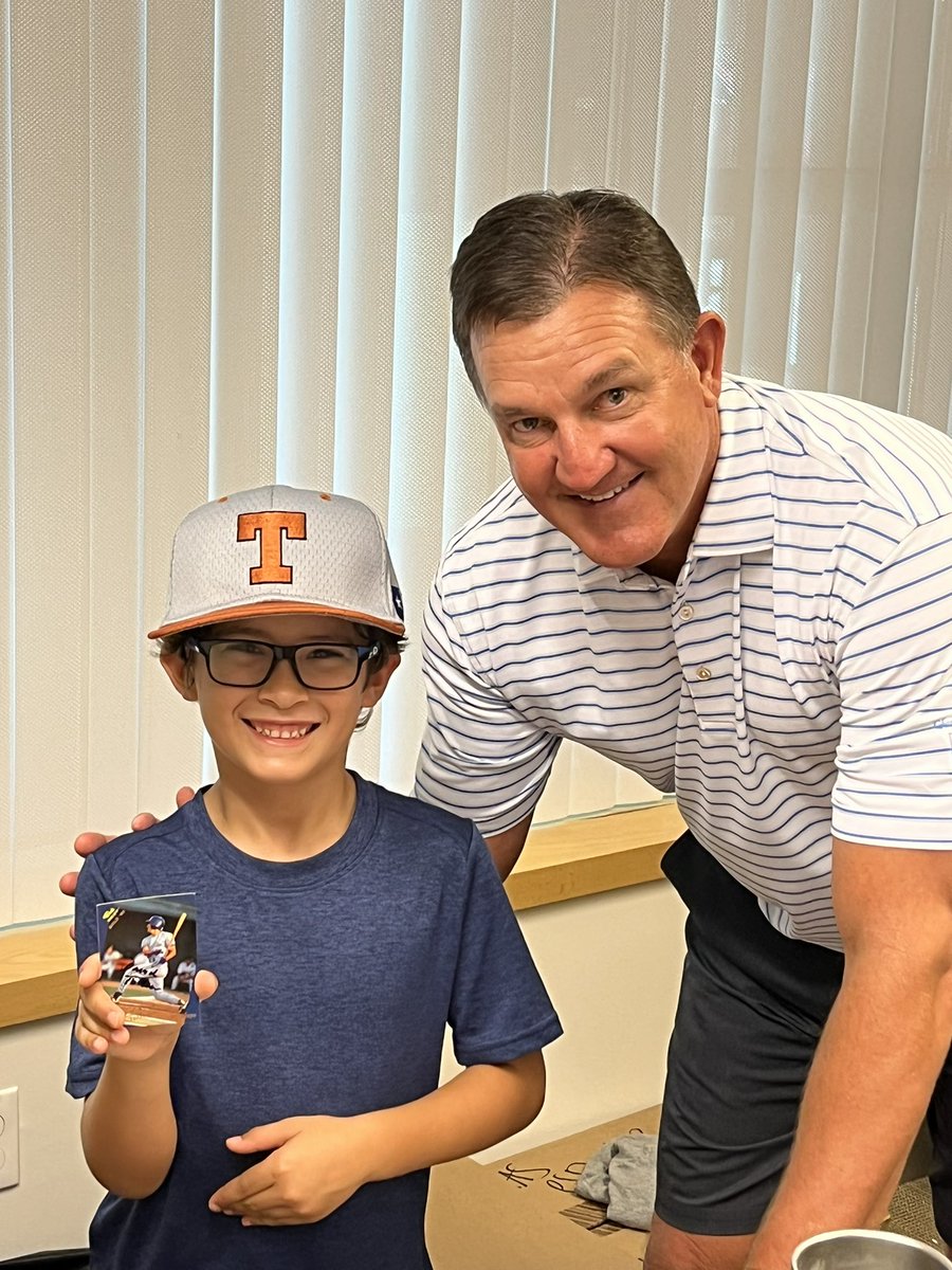ESD_Volleyball's tweet photo. Thanks @coachtesd for making Luke’s day!  His very own personally signed baseball card from one of the best! @EpiscopalDallas @ESDAthletics https://t.co/7PAxjskLJI