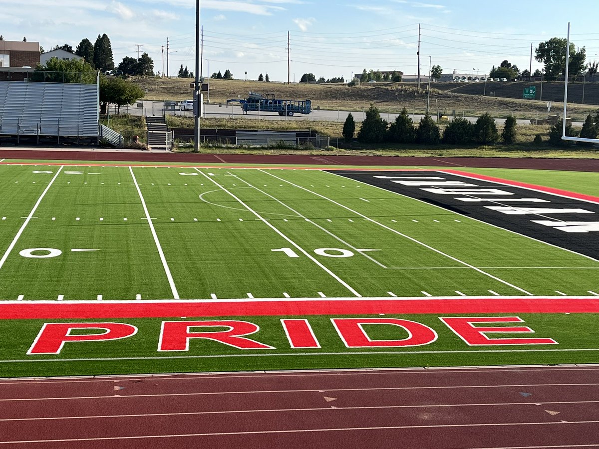 Looking forward to football and soccer on the new turf. Thanks <a href="/Laramie_1/">Laramie County School District 1</a> school district admin. and board of trustees for the replacement and @hellasconstruct for the hard work. Kids are excited!