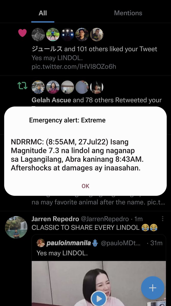 Okay? Ngayon ka lang nag update Samsung. #LindolPH #AbraEarthquake