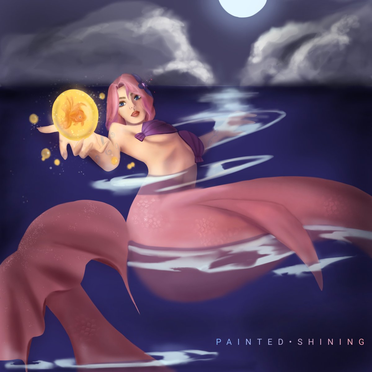 PaintedShining's tweet photo. sketch, base colores and final illustration (◍•ᴗ•◍)❤ #digitalart #ilustracion #DigitalArtist #Mermaid https://t.co/Nfc6cckCHq