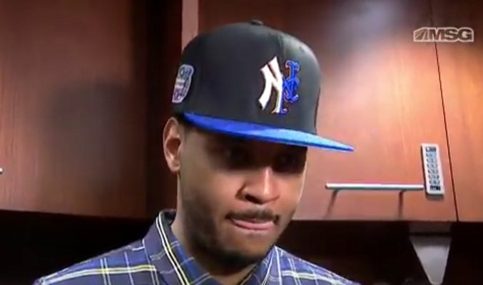 BetMGM 🦁 on X: Melo's split Yankees-Mets hat was an absolute
