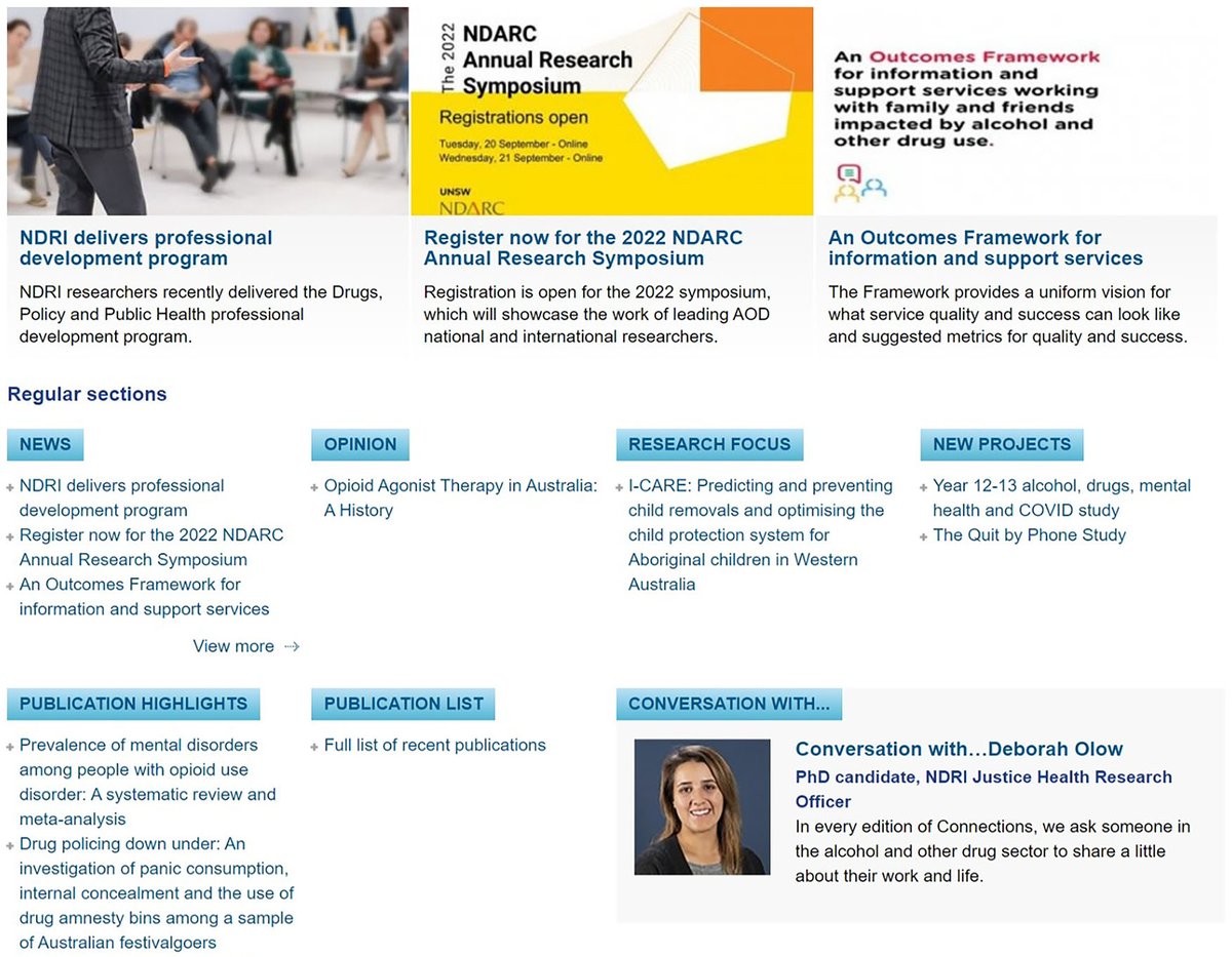Preventing child removals, opioid agonist therapy, quality support services, panic consumption at festivals, NAIDOC Week, helping low-income smokers quit, and a symposium, webinars and other PD opportunities – AOD research and news in July Connections. See connections.edu.au
