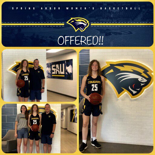 Had an awesome visit today and am absolutely blessed to have received an offer! Thank you <a href="/SAUCougarsWBB/">Spring Arbor Women's Basketball</a> Coach Williams and Coach Scott! <a href="/NIBSTournaments/">NIBS Tournaments</a> <a href="/vjhAlways100/">Always 100</a>