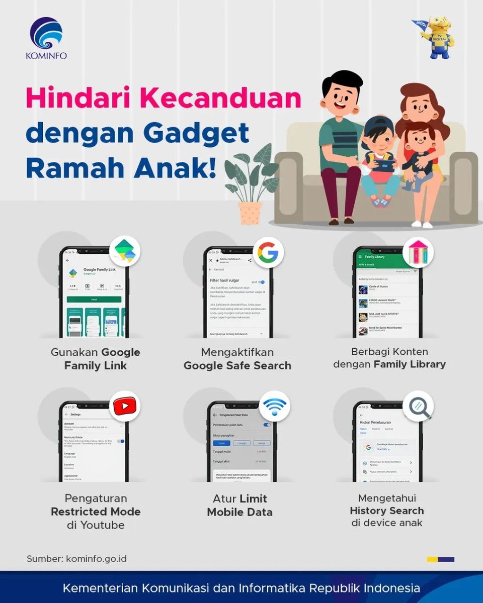 DitjenKPM's tweet photo. Hai SobatKom! Jika digunakan dengan baik dan bijak, gadget dapat menjadi sarana belajar dan bermain. Namun bagaimana jika anak sudah mulai kecanduan dengan gadget?
#parentalguide #gadgetramahanak #tipsparenting @kpp_pa @KemensosRI @Kemdikbud_RI @kemkominfo https://t.co/tvA9dmWEJ0
