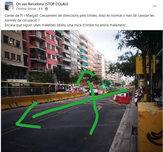 OnVasBarcelona's tweet photo. La Barcelona del caos, la faraona te molta presa per trinxar tota la ciutat abans d'acabar el mandat i deixar una Barcelona impossible al seu relleu i ningú l'atura. https://t.co/Qs4ZddA8X3
