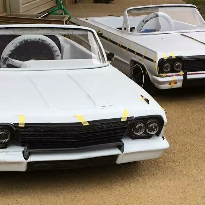 AndImpalas's tweet photo. 1962 and 1964 impala none painted and ready. Message us now and get it painted with a color of your choice 
#Rcpedalcar #Lowrider #pedalcar #lowriderworld #lillowride #impala #impalas #impalasccworld #impalashopping #carforkids #Lowrider https://t.co/orvvBKOXjA