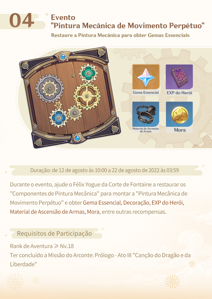 Prévia de Eventos da Versão 2.8 ~ Edição I