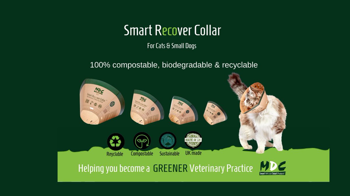 Carrier bags, staws, toothbrushes ... and now Elizabethan collars.
VETS &amp; NURSES! It's time to swap to 100% compostable, biodegradable, recyclable, UK-designed and made. mdcexports.co.uk/product/smart-…
#veterinarymedicine #veterinary #veterinarynurse #vetnurse