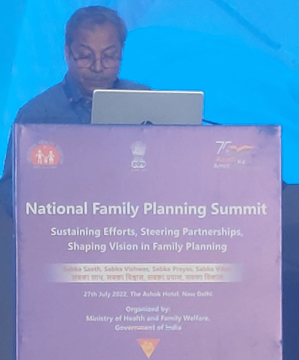 FPA_India's tweet photo. At the National Family Planning Summit, Dr. S K Sikdar, Advisor FP and MH, Ministry of Health and Family Welfare made a wonderful presentation on GoI commitment to FP programs. 
@MoHFW_INDIA @IDFtweetz @PopFoundIndia @ICRWAsia @PSIIndia @HLFPPT @PathfinderInt 

#FPSummit2022 https://t.co/p4BPlaFAOn